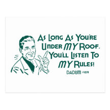 As Long As You're Under My Roof ... Postcard