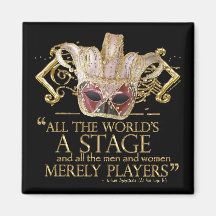 As You Like It Stage Quote (Gold Version) Fridge Magnet