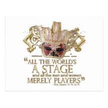 As You Like It Stage Quote (Gold Version) Post Cards