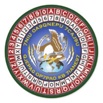 ASA Cipher Wheel 1 Round Stickers