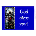 Ascension of Jesus stained glass window Greeting Cards