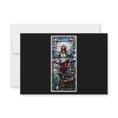 Ascension of Jesus stained glass window Custom Announcements by Artists4God