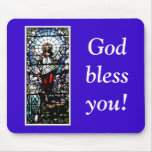 Ascension of Jesus stained glass window Mouse Mats