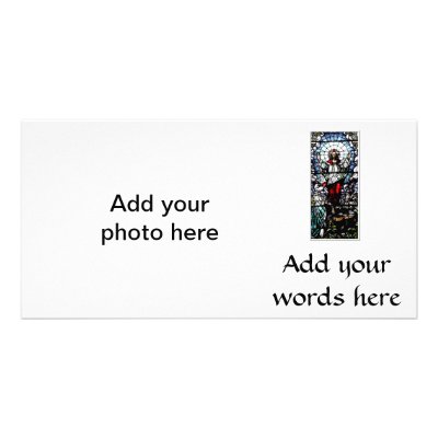 Ascension of Jesus stained glass window Personalised Photo Card by Artists4God