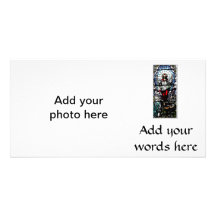 Ascension of Jesus stained glass window Personalised Photo Card