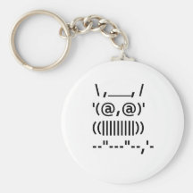 Ascii Art Owl Key Chain