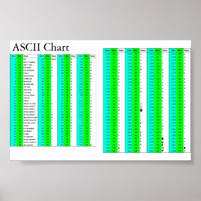 ASCII Chart For All Print by siuecaos