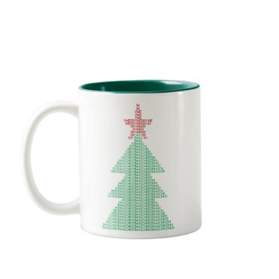 ASCII Xmas Tree Mugs by tshirtdujour