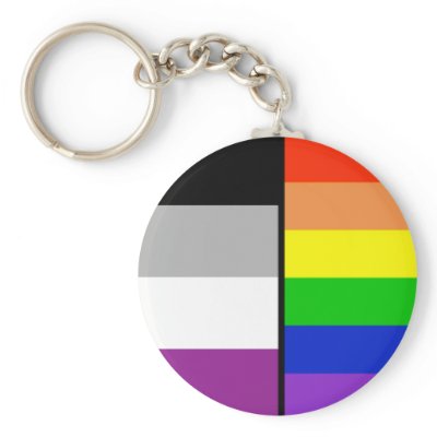 Asexual and Rainbow Flags Key Chain by Bristrek
