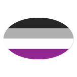 Asexual Flag stickers - oval