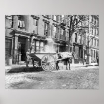 Ash Cart New York 1896 Print