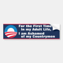 Ashamed of Countrymen Bumper Sticker