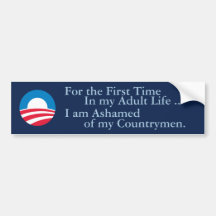 Ashamed of Countrymen Bumper Stickers
