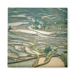 Asia, China. Flooded rice terraces near Nano Refrigerator Magnet