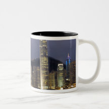 Asia, China, Hong Kong, city skyline and 2 Mugs