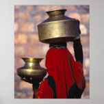 Asia, India, Rajasthan. A local woman in a red