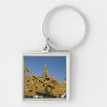 Asia, Myanmar, Yangon. Golden stupa of Shwedagon 2 Keychain
