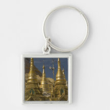 Asia, Myanmar, Yangon. Golden stupa of Shwedagon Key Chains
