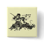ASIAN ART GODS FIGHTING SWORDS buttons