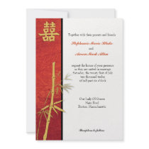 Asian Double Happiness Red Wedding Invitation