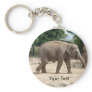 Asian Elephant Walking On Sand Keychain