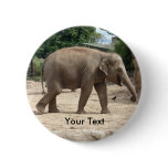Asian Elephant Walking On Sand To Water Badge