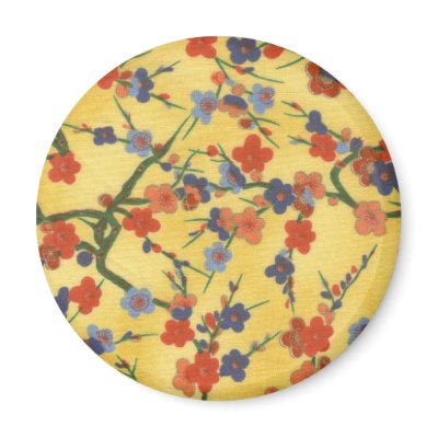 Asian Floral Fridge Magnet by JuJuGarden