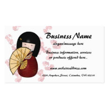Asian Girl 2 w/Cherry Blossoms Business Cards