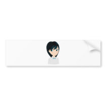 Asian girl bumper stickers
