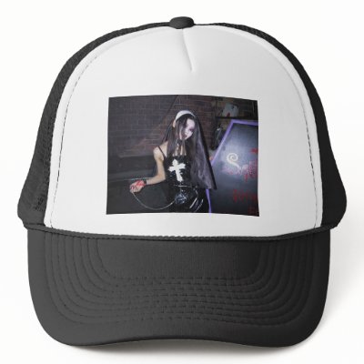 Asian Goth Girl Mesh Hats by TheCommitteeTo