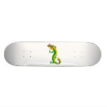 Asian Green Angry Dragon Skateboard