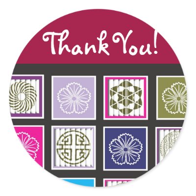 Asian Inspired Design Thank You Sticker by ggbythebay