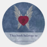 Asian Love Bookplate Round Sticker
