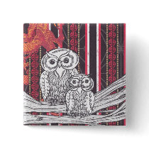 Asian Owls buttons
