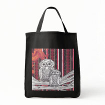 Asian Owls Grocery tote Canvas Bag