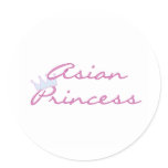 Asian Princess Round Stickers