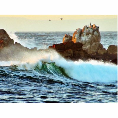 Asilomar Beaches Waves Ocean Dusk Photo Sculpture by lifesphere