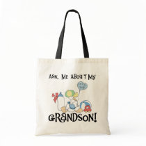 Ask About My Grandson Tshirts and Gifts Tote Bags