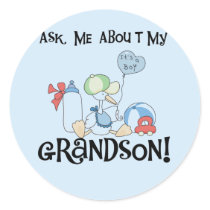 Ask About My Grandson Tshirts and Gifts Stickers