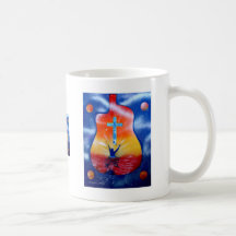 Ask and ye shall receive- man cross guitar coffee mug
