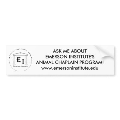 ASK ANIMAL CHAPLAIN BUMPER STICKER by emersoninstitute