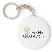 Ask Me About Autism (Girl 1) Keychains