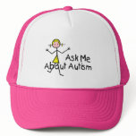 Ask Me About Autism (Girl 2) hats