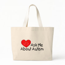 Ask Me About Autism (Heart) Canvas Bags