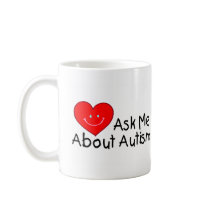 Ask Me About Autism (Heart) Mugs