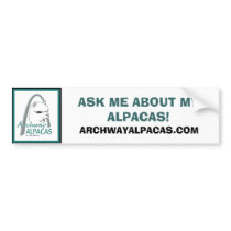 ASK ME ABOUT MY ALPACAS!, ARCHWAYALPACAS.COM BUMPER STICKER