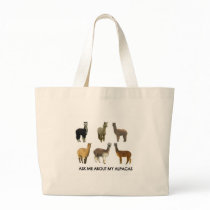 Ask me about my alpacas canvas bag