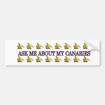 Ask me about my canaries bumper sticker