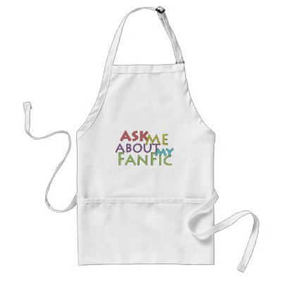 Ask Me About My Fanfic Apron by AmoebaInk