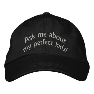 Ask me about my perfect kids! Father's Day cap Embroidered Hat by FathersDayProducts